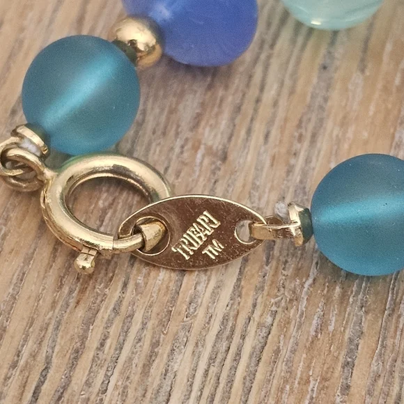 Vintage Signed Trifari Beaded Multicolor  Long Necklace. - Picture 6 of 8